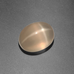 3,33 ctw natürlicher orangefarbener Stern-Mondstein, Oval Schliff, Lichtdurchlässig