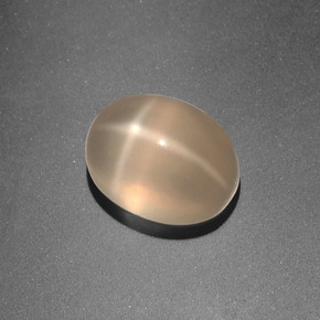 3,33 ctw natürlicher orangefarbener Stern-Mondstein, Oval Schliff, Lichtdurchlässig