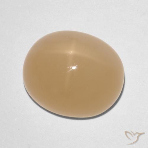 9,17 ctw natürlicher Cantaloupe-Orange Sternmondstein, Oval, Lichtdurchlässig