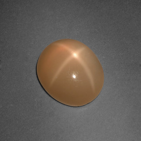 4,81 ctw natürlicher orangefarbener Stern-Mondstein, Oval Schliff, Lichtdurchlässig