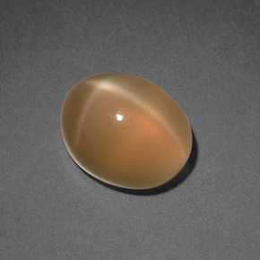 3,69 ctw natürlicher orangefarbener Stern-Mondstein, Oval Schliff, Lichtdurchlässig