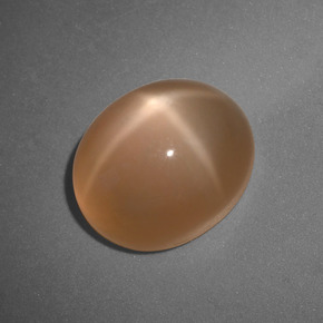 6,04 ctw natürlicher orangefarbener Stern-Mondstein, Oval Schliff, Lichtdurchlässig