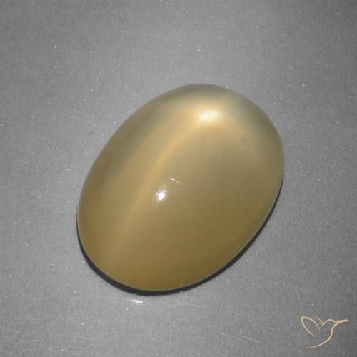 5.16ct Natürlicher Dijon Gelb Sternmondstein, Oval, Lichtdurchlässig