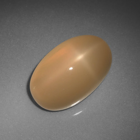 6,85 ctw natürlicher orangefarbener Stern-Mondstein, Oval Schliff, Lichtdurchlässig