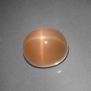 5,07 ctw natürlicher orangefarbener Stern-Mondstein, Oval Schliff, Lichtdurchlässig