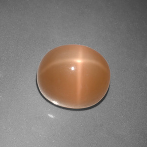 5,07 ctw natürlicher orangefarbener Stern-Mondstein, Oval Schliff, Lichtdurchlässig