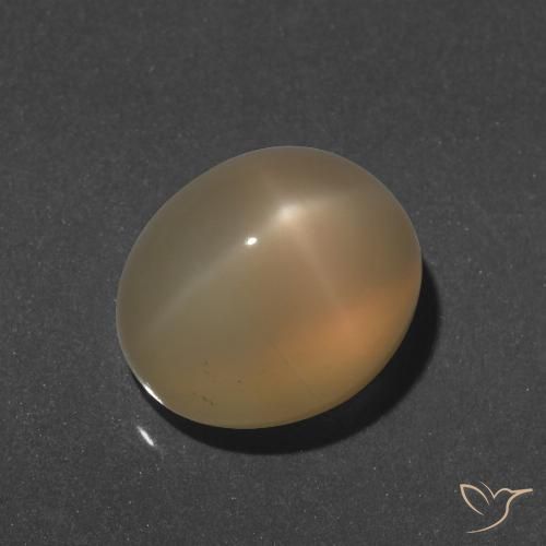 9.66ct Natürlicher Helles Pfirsichgold Sternmondstein, Oval, Lichtdurchlässig