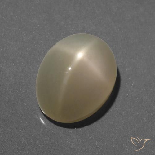 6.35ct Natürlicher hellgelb Sternmondstein, Oval, Lichtdurchlässig