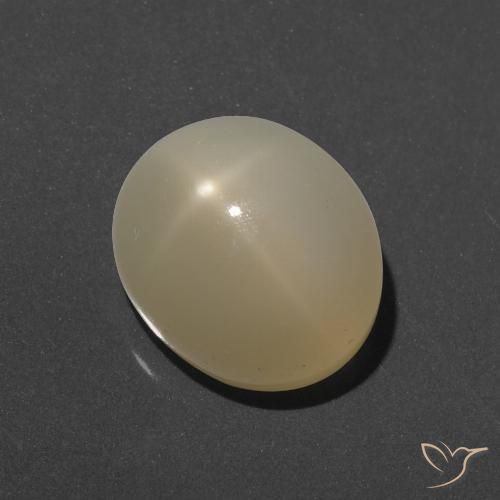 7.49ct Natürlicher hellgelb Sternmondstein, Oval, Lichtdurchlässig