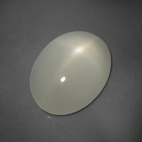 5,60 ctw natürlicher weißer Stern-Mondstein, Oval Schliff, Lichtdurchlässig