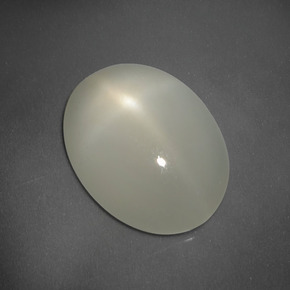 5,60 ctw natürlicher weißer Stern-Mondstein, Oval Schliff, Lichtdurchlässig