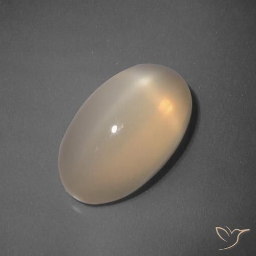 5.51ct Natürlicher Mittel-Hellorange Sternmondstein, Oval, Lichtdurchlässig