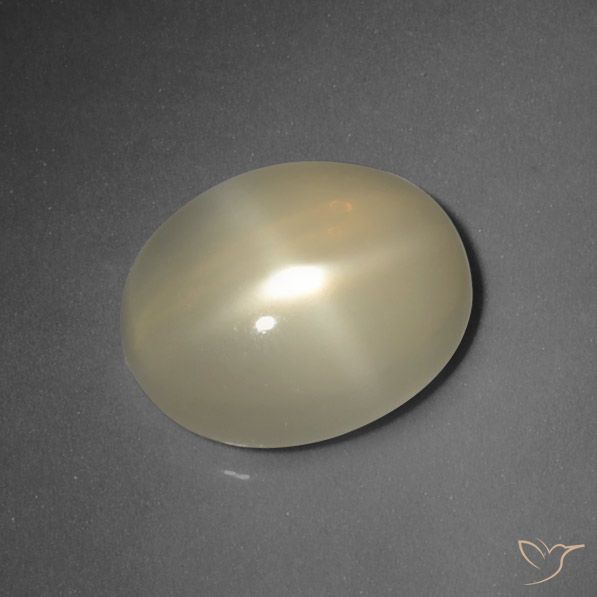 5.66ct Natürlicher hellgelb Sternmondstein, Oval, Lichtdurchlässig