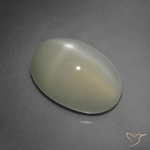 7.47ct Natürlicher hellgelb Sternmondstein, Oval, Lichtdurchlässig, Photo A