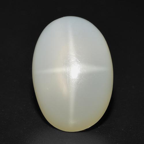 5,32 ctw natürlicher weißer Stern-Mondstein, Oval Schliff, Lichtdurchlässig