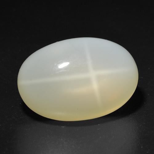 5,32 ctw natürlicher weißer Stern-Mondstein, Oval Schliff, Lichtdurchlässig