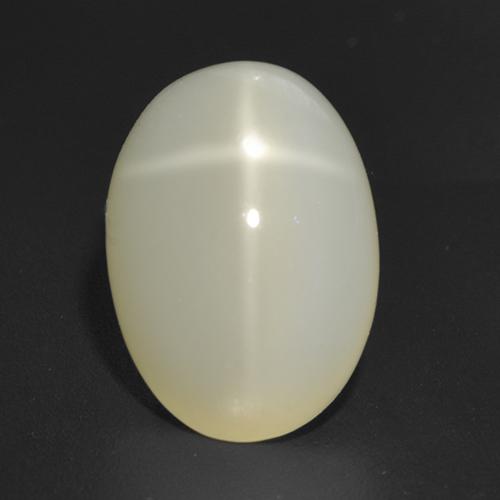 5,34 ctw natürlicher weißer Stern-Mondstein, Oval Schliff, Lichtdurchlässig