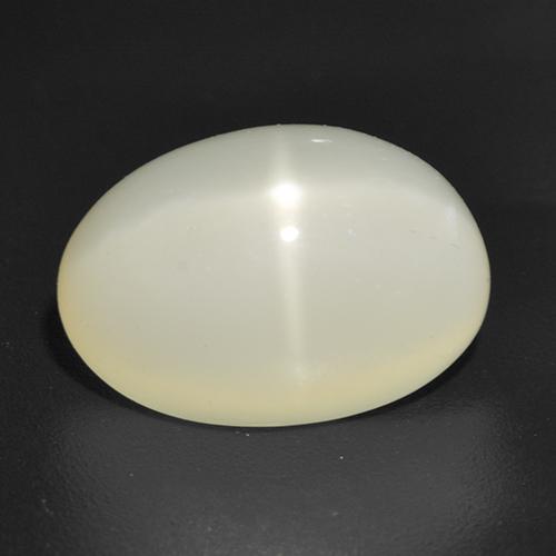 5,34 ctw natürlicher weißer Stern-Mondstein, Oval Schliff, Lichtdurchlässig