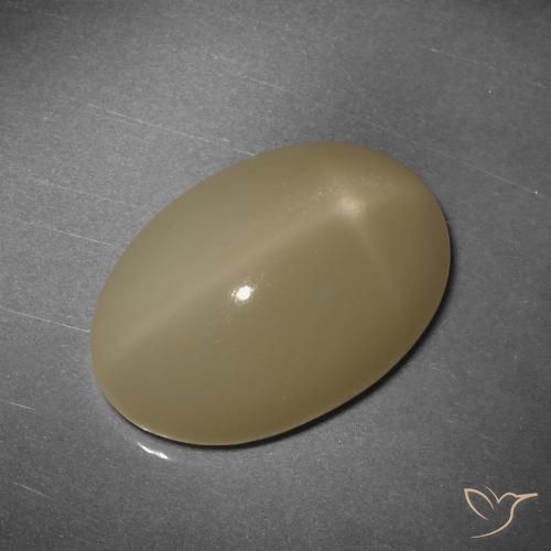12,43 ctw natürlicher orangefarbener Stern-Mondstein, Oval Schliff, Lichtdurchlässig