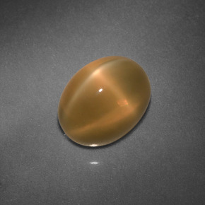 3,32 ctw natürlicher orangefarbener Stern-Mondstein, Oval Schliff, Lichtdurchlässig