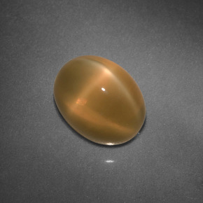 3,32 ctw natürlicher orangefarbener Stern-Mondstein, Oval Schliff, Lichtdurchlässig