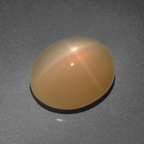8,03 ctw natürlicher orangefarbener Stern-Mondstein, Oval Schliff, Lichtdurchlässig