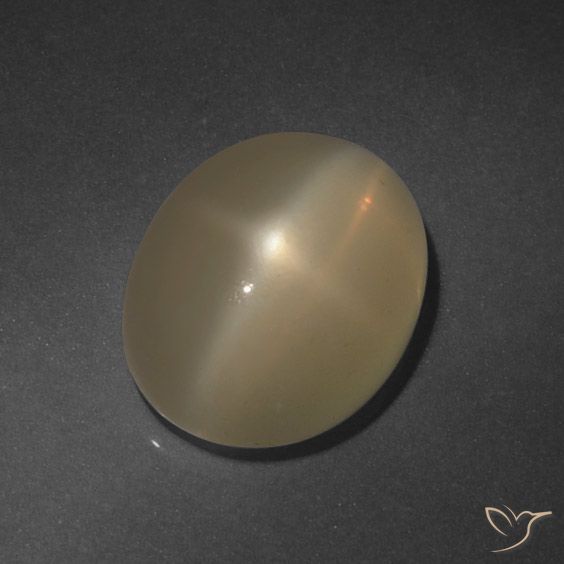 6.37ct Natürlicher hellbraun Sternmondstein, Oval, Lichtdurchlässig