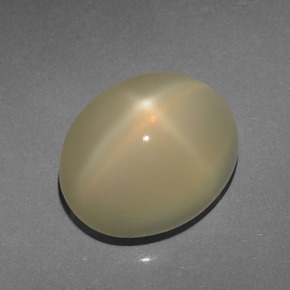 7,15 ctw natürlicher gelber Stern-Mondstein, Oval Schliff, Lichtdurchlässig