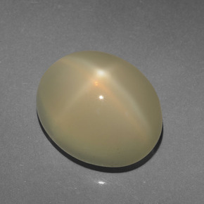 7,15 ctw natürlicher gelber Stern-Mondstein, Oval Schliff, Lichtdurchlässig