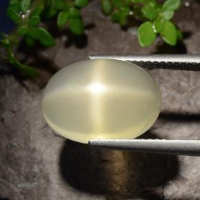 7,58 ctw natürlicher gelber Stern-Mondstein, Oval Schliff, Lichtdurchlässig