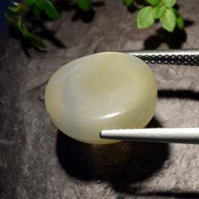 11,40 ctw natürlicher weißer Stern-Mondstein, Oval Schliff, Lichtdurchlässig