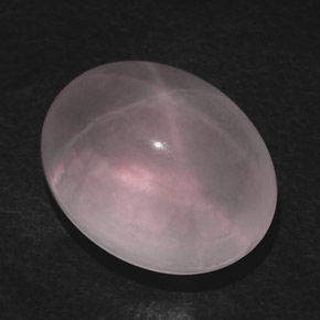 42,71 ctw natürlicher rosafarbener Stern-Rosenquarz, Oval Schliff, Transparent