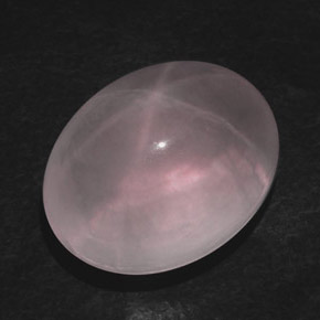 42,71 ctw natürlicher rosafarbener Stern-Rosenquarz, Oval Schliff, Transparent