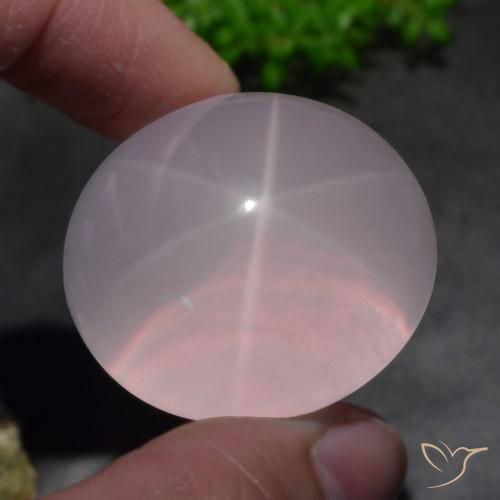 9,17 ctw natürlicher hellrose-rosa Sternrosenquarz, Oval, Lichtdurchlässig