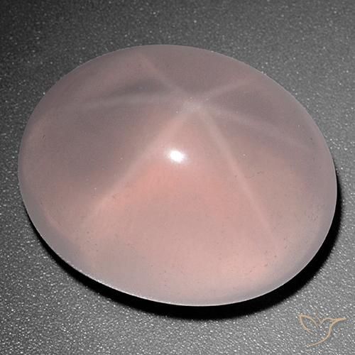 9,17 ctw natürlicher hellrosa Sternrosenquarz, Oval, Lichtdurchlässig