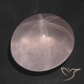 9,17 ctw natürlicher Helles Korallenrosa Sternrosenquarz, Oval, Transparent