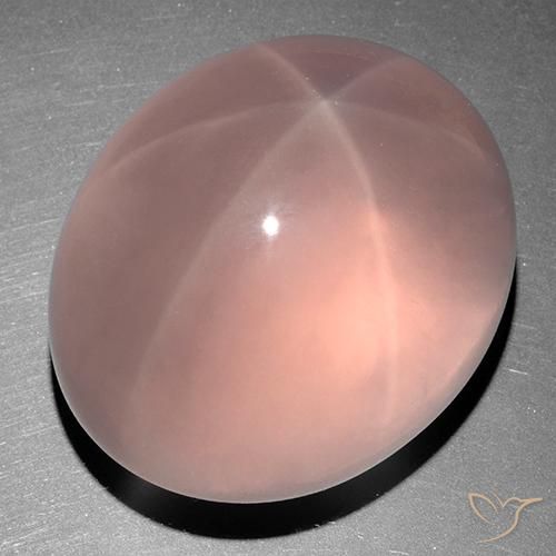 254.67ct Natürlicher Mittelrosa Sternrosenquarz, Oval, Transparent