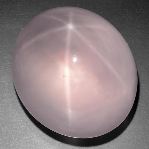9,17 ctw natürlicher hellrose-rosa Sternrosenquarz, Oval Schliff, Transparent