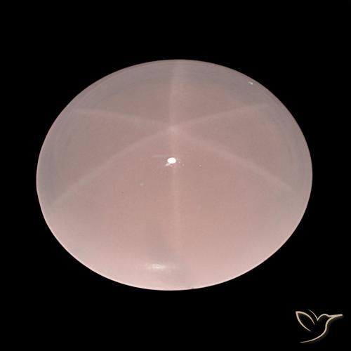 61.91ct hellrosa Sternrosenquarz, Oval, Lichtdurchlässig