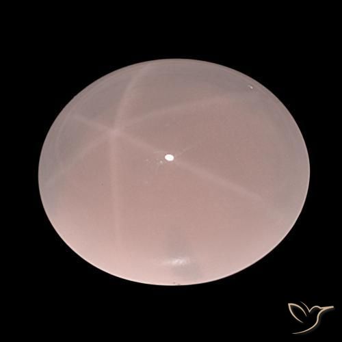 9,17 ctw natürlicher hellrosa Sternrosenquarz, Oval, Lichtdurchlässig