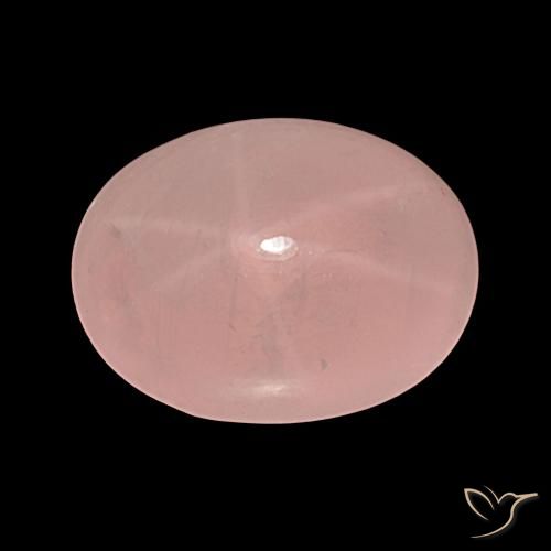 37.50ct rose-rosa Sternrosenquarz, Oval, Lichtdurchlässig