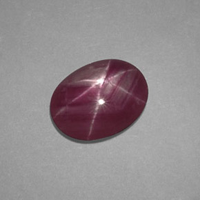 1,50 ctw natürlicher roter Stern-Rubin, Oval Schliff, Lichtundurchlässig