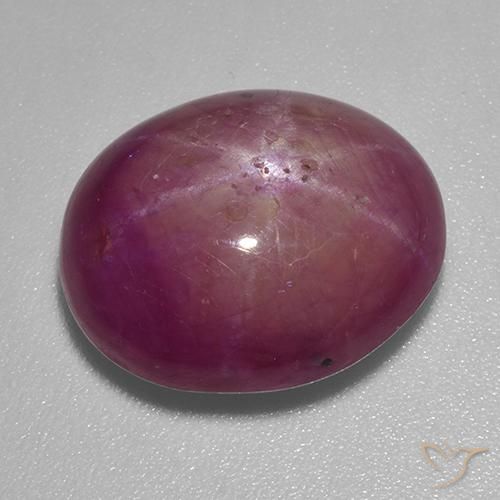 12.28ct Natürlicher Mittelviolett Sternrubin, Oval, Lichtundurchlässig