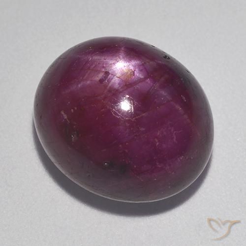 13.37ct Natürlicher Himbeerrot Sternrubin, Oval, Lichtundurchlässig