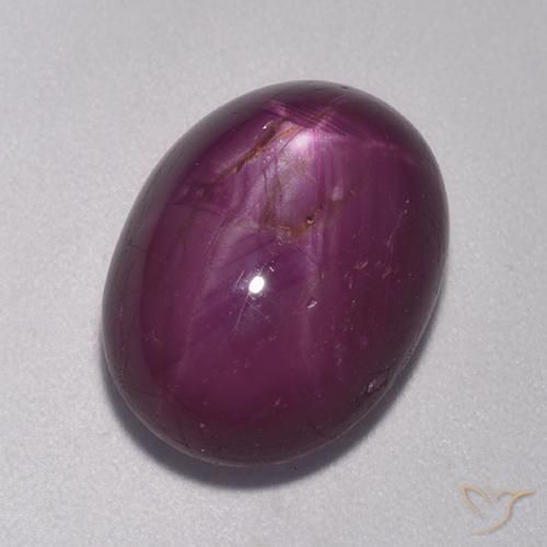 11.13ct Natürlicher Mittel-Dunkelviolett Sternrubin, Oval, Lichtundurchlässig