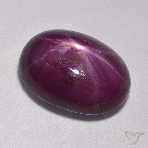 9,17 ctw natürlicher Mittel-Dunkelviolett Sternrubin, Oval, Lichtundurchlässig