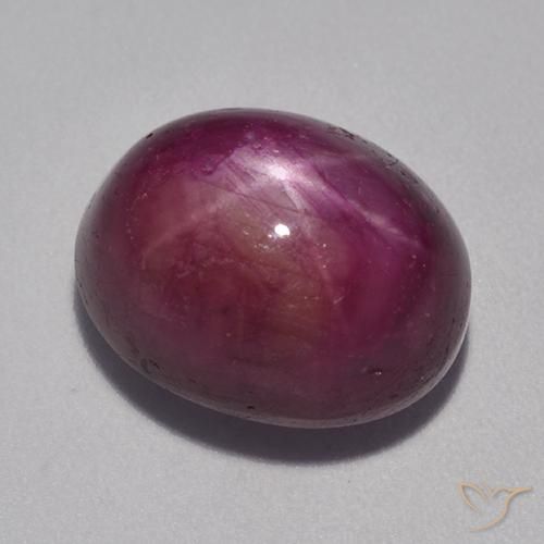 9,17 ctw natürlicher Mittel-Dunkelviolett Sternrubin, Oval, Lichtundurchlässig