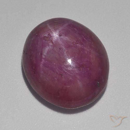 9,17 ctw natürlicher Mittel-Dunkelviolett Sternrubin, Oval, Lichtundurchlässig