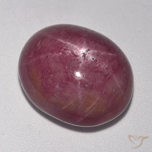 20.12ct Natürlicher rötlich-lila Sternrubin, Oval, Lichtundurchlässig