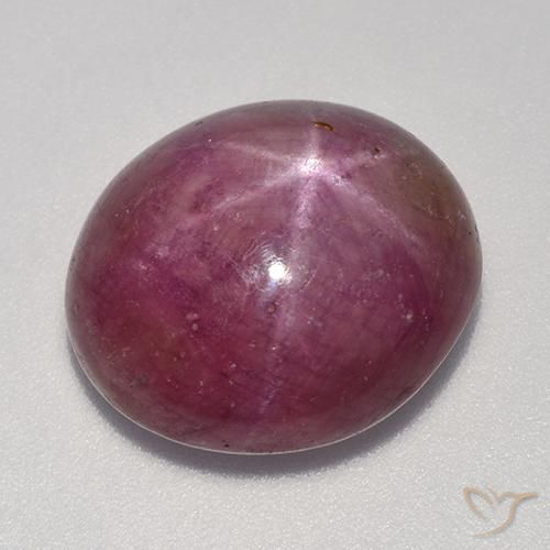 17.49ct Natürlicher rötlich-lila Sternrubin, Oval, Lichtdurchlässig